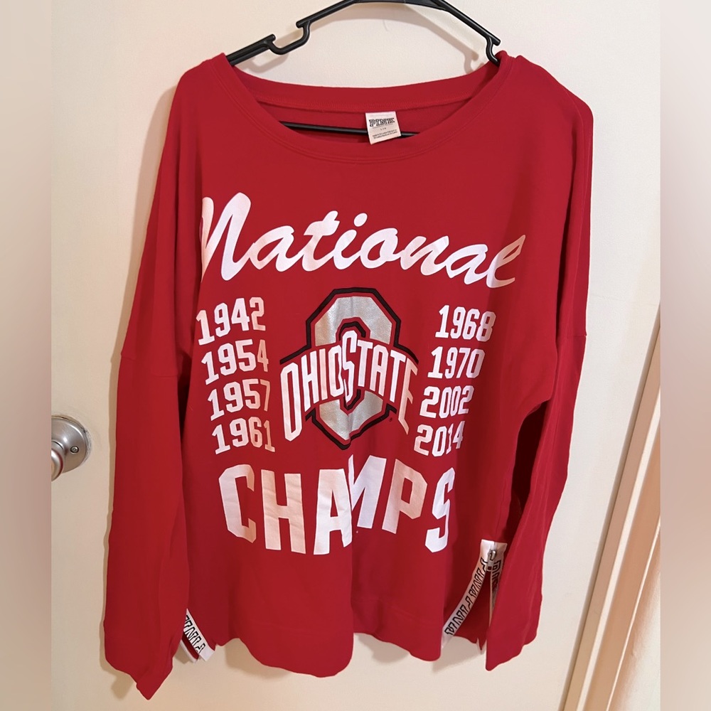 vs pink ohio state buckeyes crewneck
